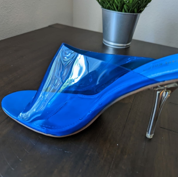 Neon Blue Stilleto Heels - Picture 2 of 13